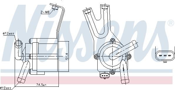 Nissens 831084 - Водяний насос autocars.com.ua