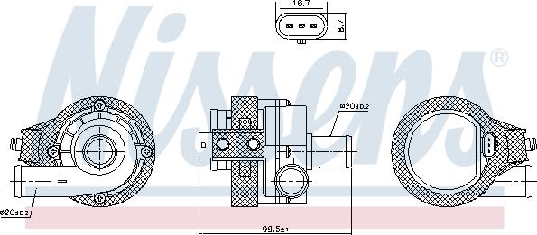 Nissens 831091 - Водяний насос autocars.com.ua