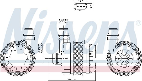 Nissens 831351 - Водяний насос autocars.com.ua