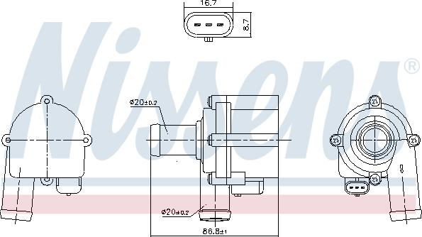 Nissens 832172 - Водяний насос autocars.com.ua