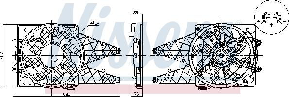 NISSENS 850047 - Вентилятор, охолодження двигуна autocars.com.ua