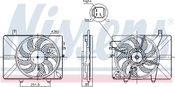 Nissens 850052 - Вентилятор, охолодження двигуна autocars.com.ua