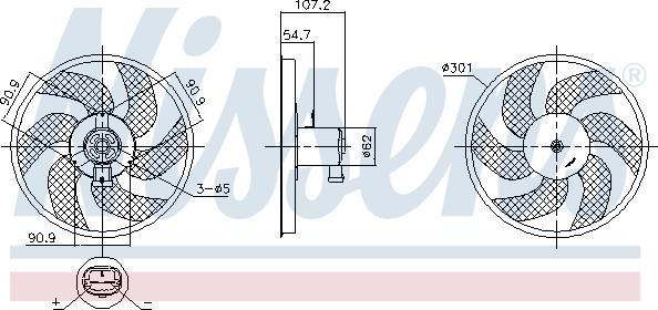 Nissens 850084 - Вентилятор, охолодження двигуна autocars.com.ua