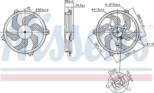 Nissens 850093 - Вентилятор, охолодження двигуна autocars.com.ua