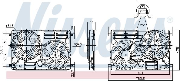 Nissens 850096 - Вентилятор, охолодження двигуна autocars.com.ua