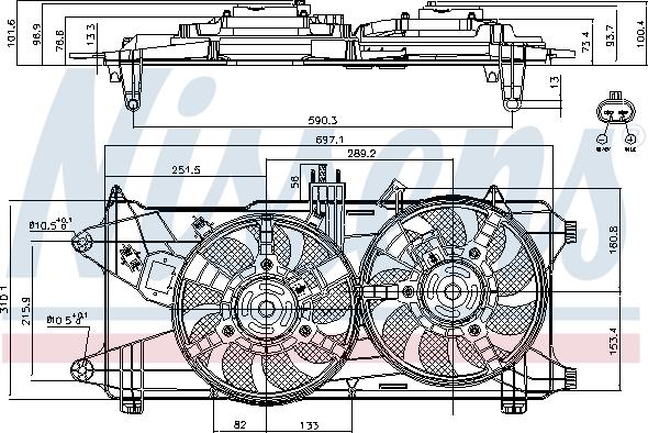 Nissens 85130 - Вентилятор, охолодження двигуна autocars.com.ua