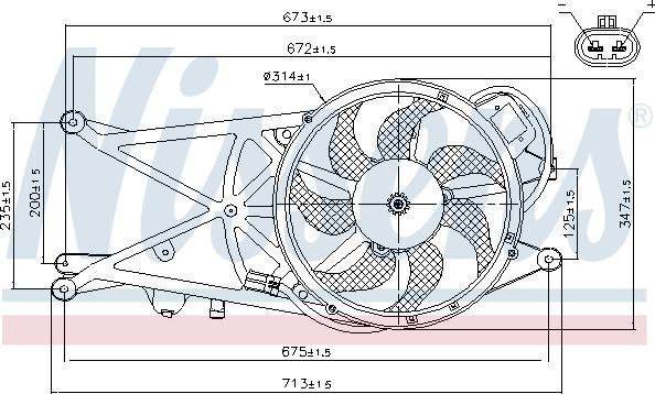 Nissens 85205 - Вентилятор, охолодження двигуна autocars.com.ua