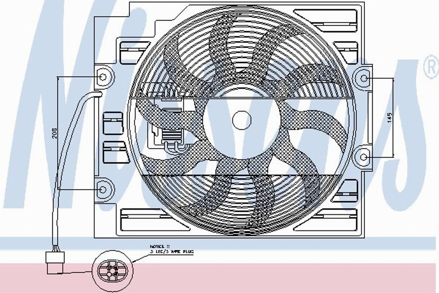 Nissens 85422 - Вентилятор, конденсатор кондиціонера autocars.com.ua