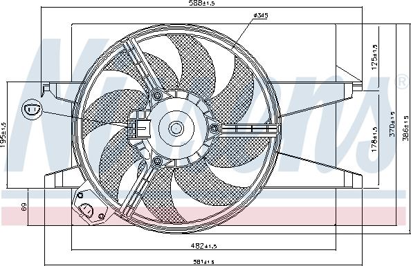 Nissens 85583 - Вентилятор, охлаждение двигателя avtokuzovplus.com.ua