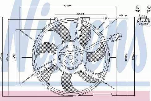 Nissens 85595 - Вентилятор, охолодження двигуна autocars.com.ua