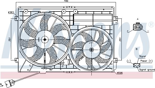 Nissens 85643 - Вентилятор, охлаждение двигателя avtokuzovplus.com.ua