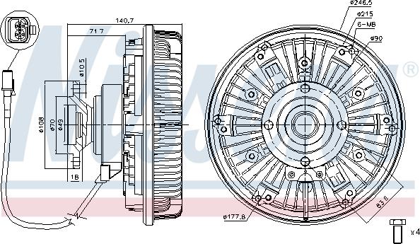 Nissens 86024 - Сцепление, вентилятор радиатора avtokuzovplus.com.ua