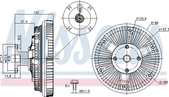 Nissens 86025 - Сцепление, вентилятор радиатора avtokuzovplus.com.ua
