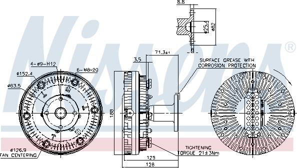 Nissens 86038 - Зчеплення, вентилятор радіатора autocars.com.ua