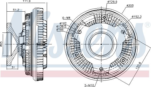 Nissens 86072 - Зчеплення, вентилятор радіатора autocars.com.ua