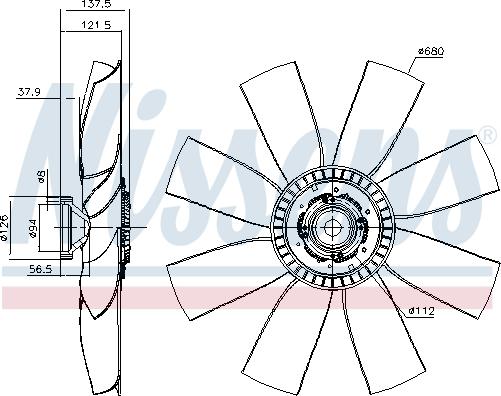 Nissens 86074 - Сцепление, вентилятор радиатора avtokuzovplus.com.ua