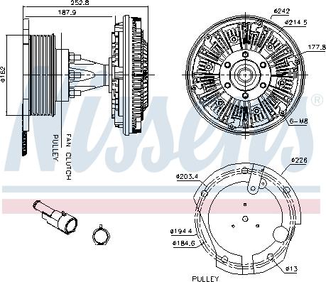 Nissens 86082 - Зчеплення, вентилятор радіатора autocars.com.ua