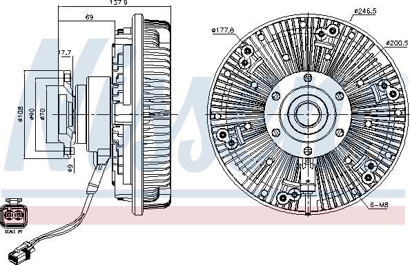 Nissens 86102 - Зчеплення, вентилятор радіатора autocars.com.ua