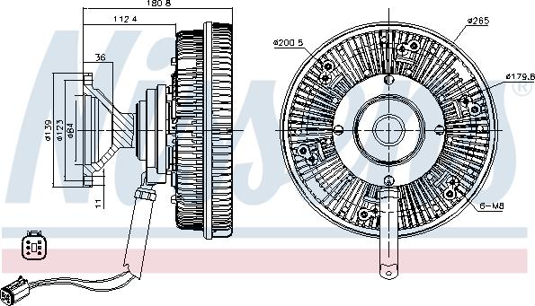 NISSENS 86143 - Зчеплення, вентилятор радіатора autocars.com.ua