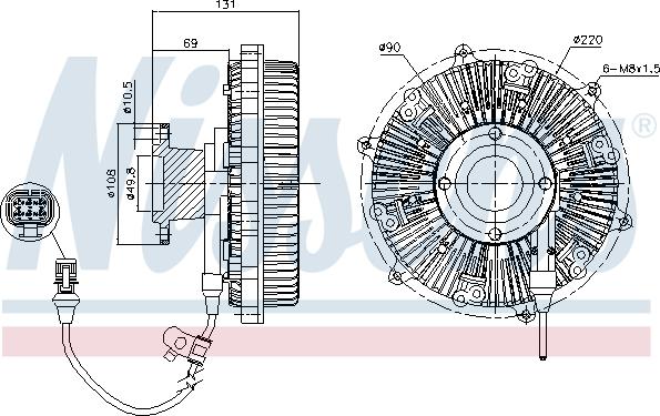 NISSENS 86164 - Зчеплення, вентилятор радіатора autocars.com.ua
