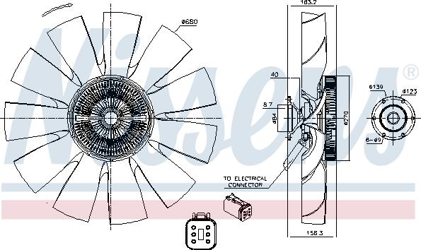NISSENS 86167 - Зчеплення, вентилятор радіатора autocars.com.ua
