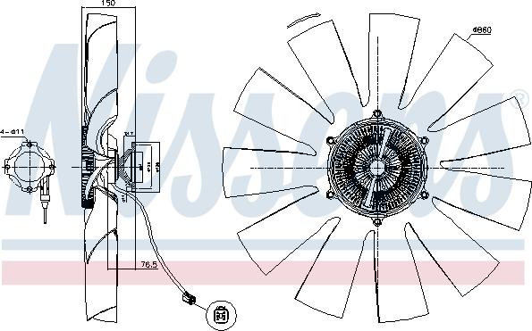 Nissens 86211 - Зчеплення, вентилятор радіатора autocars.com.ua