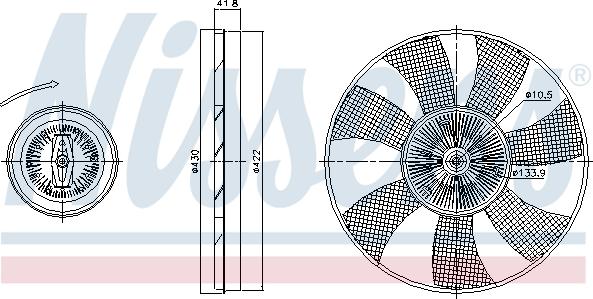 Nissens 86220 - Віскомуфта autocars.com.ua