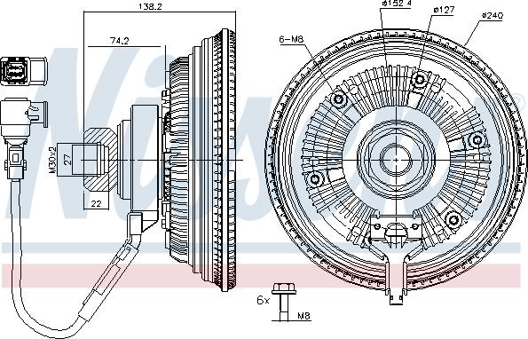 Nissens 86237 - Сцепление, вентилятор радиатора avtokuzovplus.com.ua