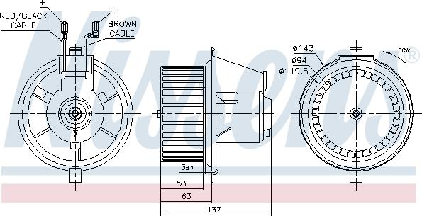 Nissens 87148 - Вентилятор салону autocars.com.ua