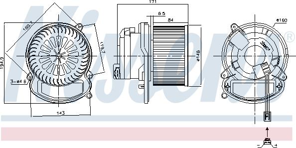 Nissens 87504 - Вентилятор салону autocars.com.ua