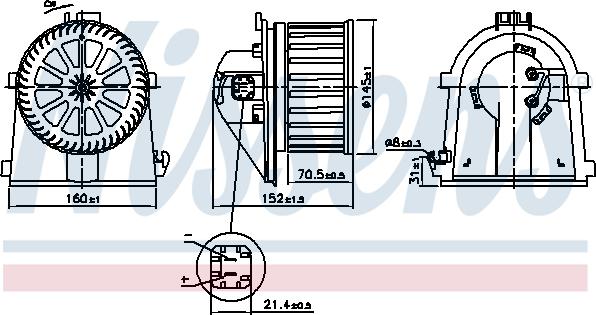 Nissens 87598 - Вентилятор салону autocars.com.ua