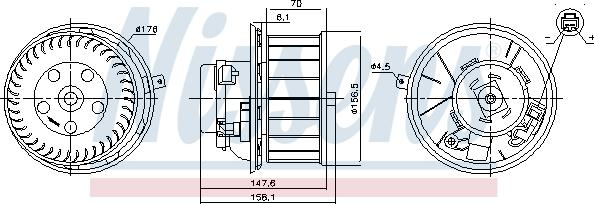 Nissens 87643 - Вентилятор салону autocars.com.ua