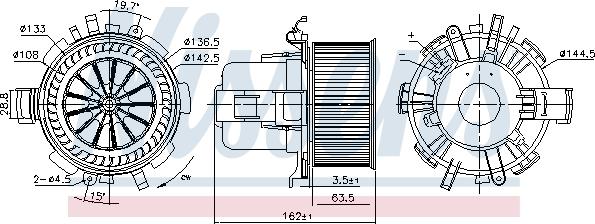 Nissens 87763 - Вентилятор салону autocars.com.ua