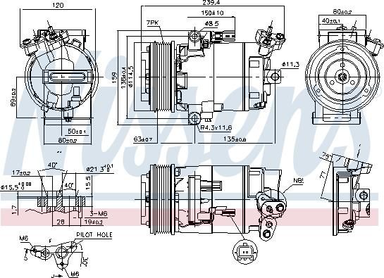 Nissens 890015 - Компрессор кондиционера avtokuzovplus.com.ua