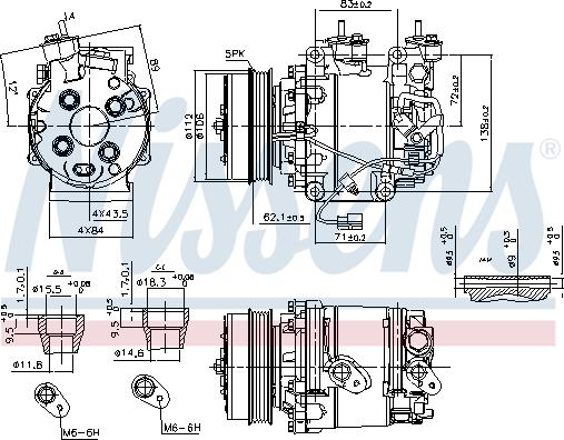 Nissens 890035 - Компресор, кондиціонер autocars.com.ua