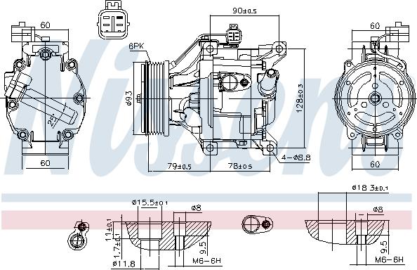 Nissens 890036 - Компрессор кондиционера avtokuzovplus.com.ua