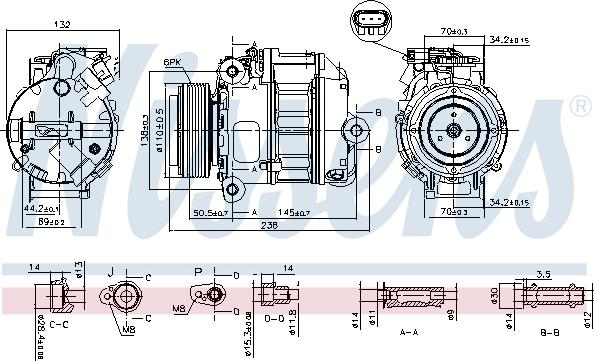 Nissens 890037 - Компресор, кондиціонер autocars.com.ua