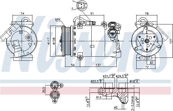 Nissens 890040 - Компрессор кондиционера autodnr.net