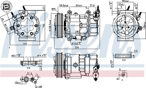 Nissens 890041 - Компресор, кондиціонер autocars.com.ua