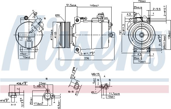 Nissens 890043 - Компрессор кондиционера avtokuzovplus.com.ua