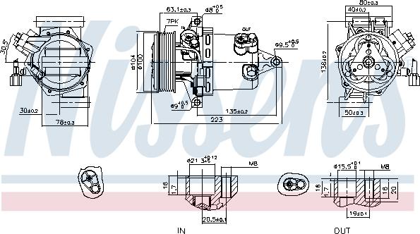 Nissens 890053 - Компресор, кондиціонер autocars.com.ua