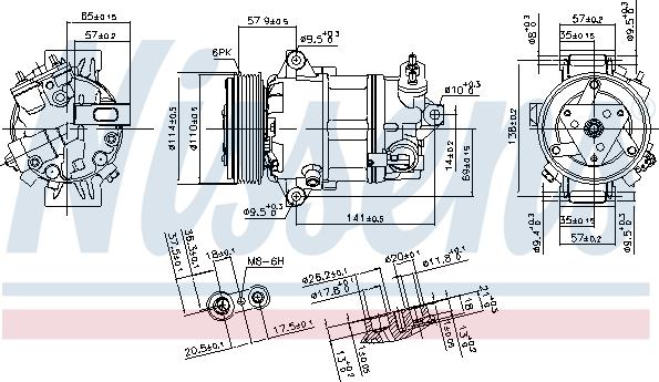 Nissens 890056 - Компресор кондицiонера autocars.com.ua