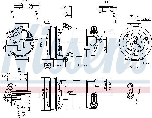 Nissens 890057 - Компрессор кондиционера autodnr.net