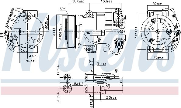 Nissens 890058 - Компресор, кондиціонер autocars.com.ua