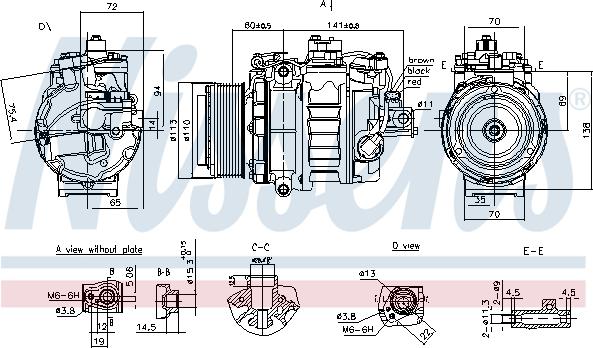 Nissens 890060 - Компресор, кондиціонер autocars.com.ua