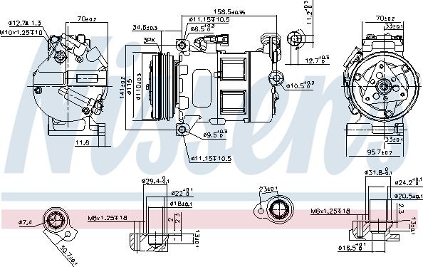 Nissens 890062 - Компресор, кондиціонер autocars.com.ua