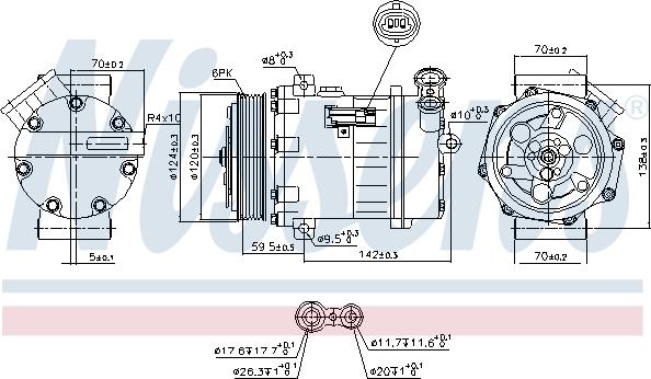 Nissens 890063 - Компресор, кондиціонер autocars.com.ua