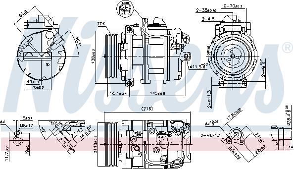 Nissens 890069 - Компрессор кондиционера avtokuzovplus.com.ua