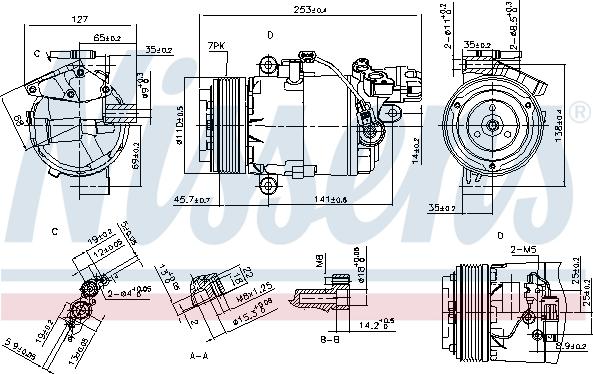 Nissens 890071 - Компресор, кондиціонер autocars.com.ua