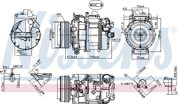 Nissens 890073 - Компресор, кондиціонер autocars.com.ua